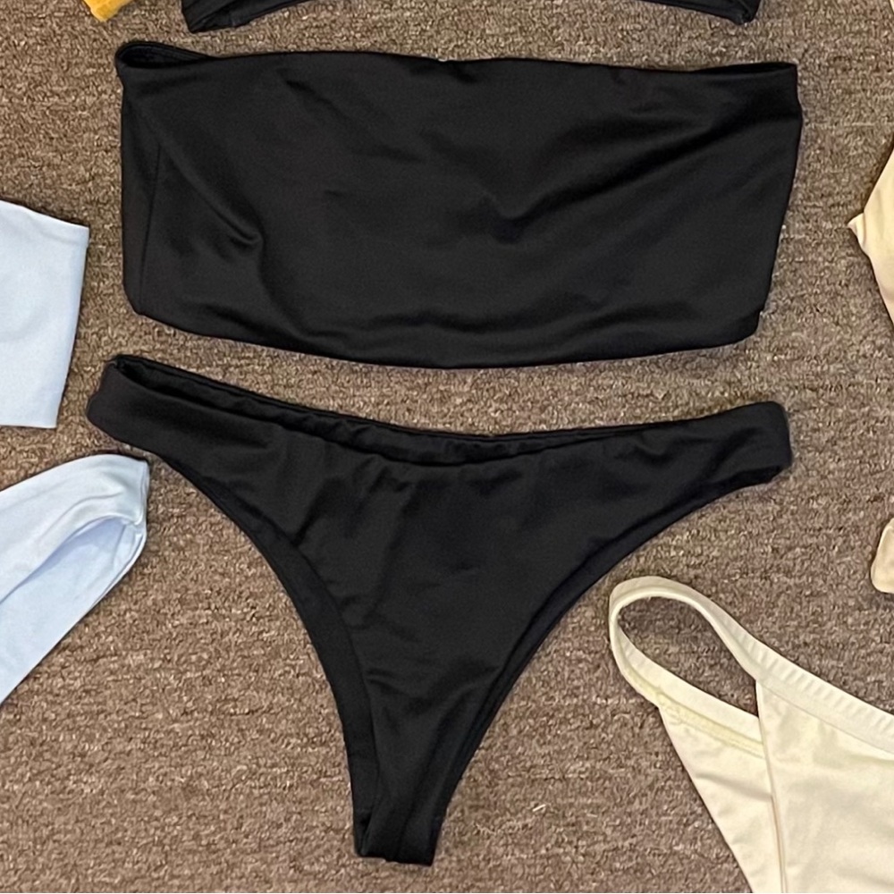 Wave Babe Black Bandeau Bikini
